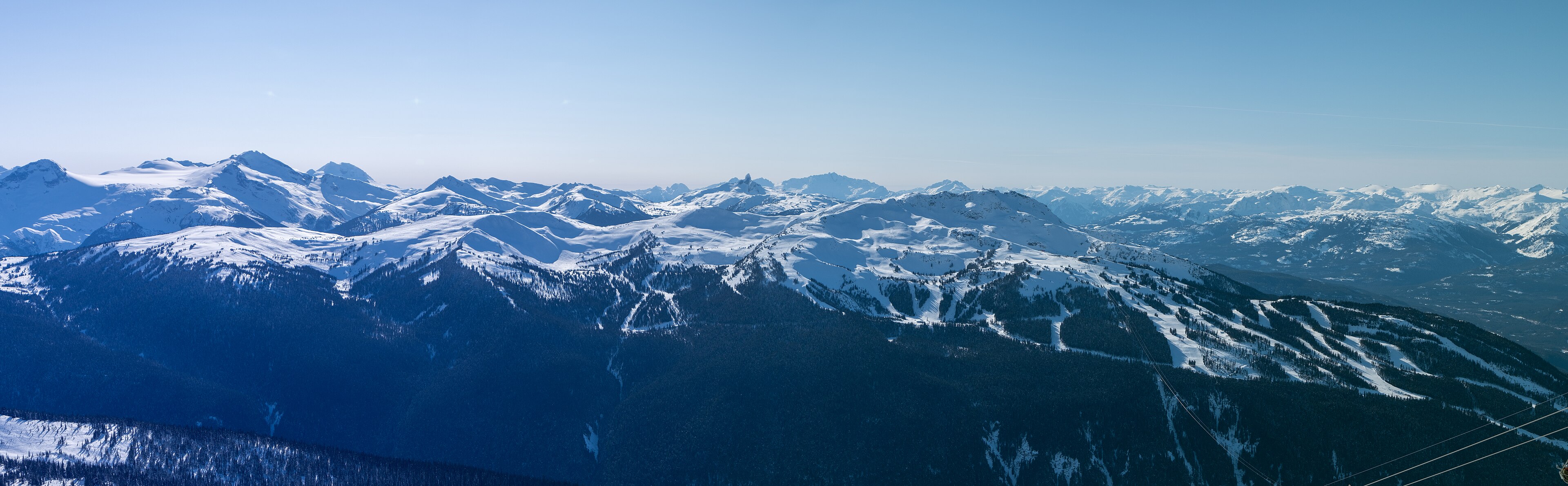Snow-covered mountains above Whistler, British Columbia